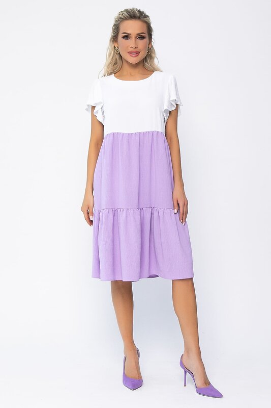 LT Collection Платье 535360 П13585-4М бело-сиреневый