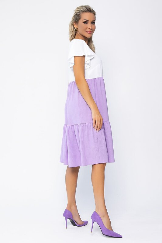 LT Collection Платье 535360 П13585-4М бело-сиреневый