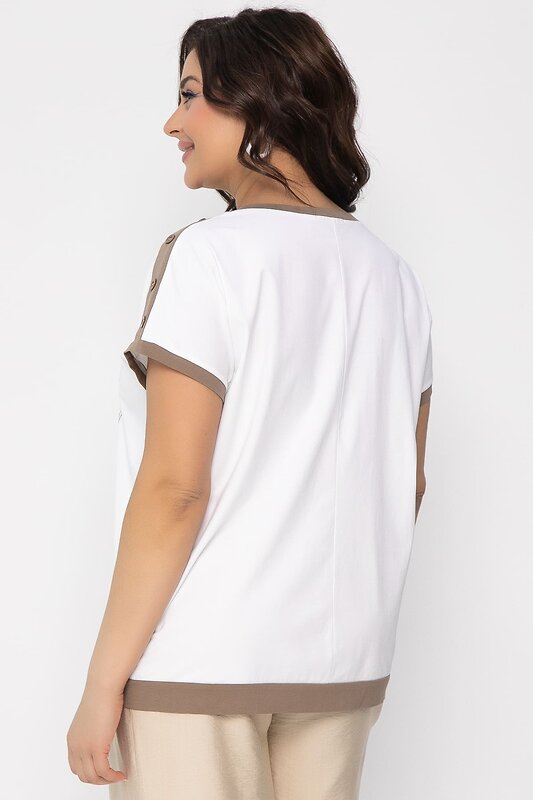LT Collection Блуза 536015 Б13405-20М бело-коричневый