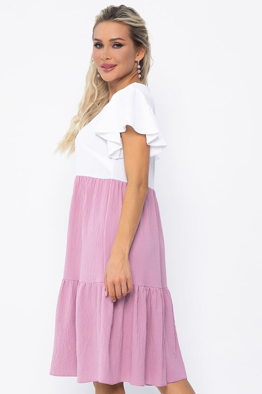 LT Collection Платье 536038 П13586-4М бело-розовый