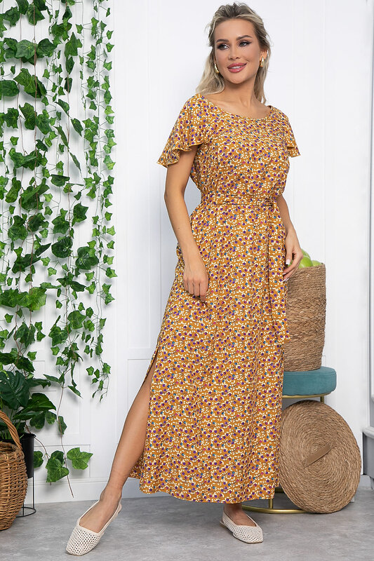 LT Collection Платье 536039 П13584-16М горчица