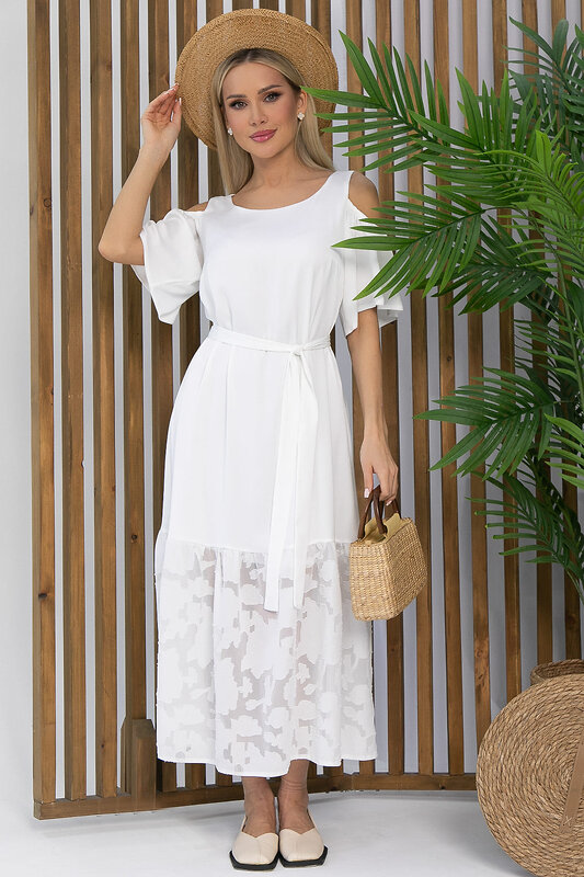 LT Collection Платье 538055 П13350-7М белый