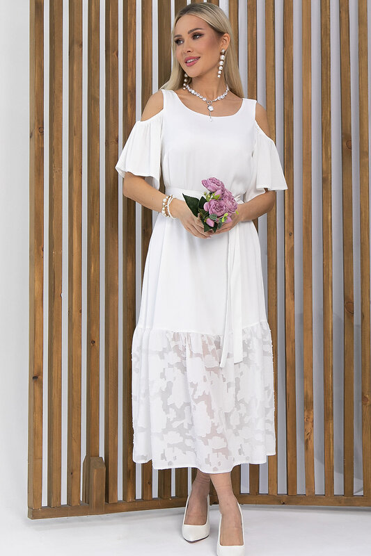 LT Collection Платье 538055 П13350-7М белый