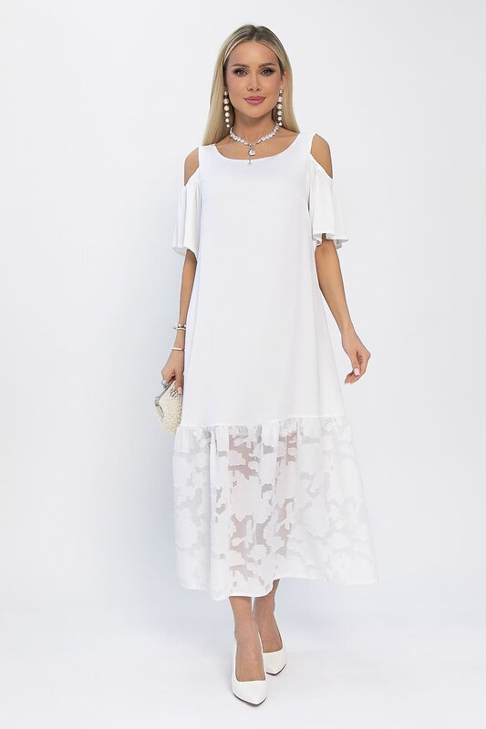 LT Collection Платье 538055 П13350-7М белый