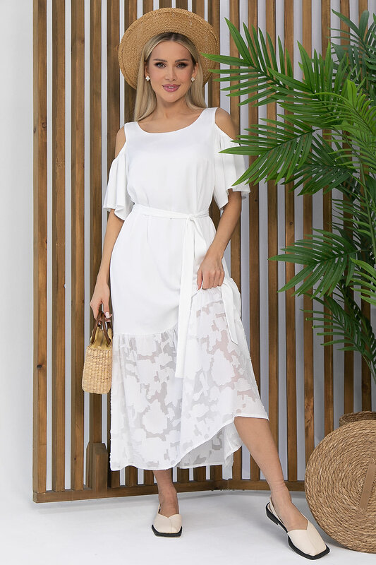 LT Collection Платье 538055 П13350-7М белый