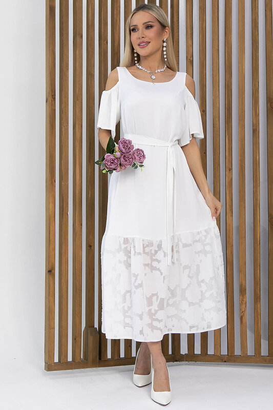 LT Collection Платье 538055 П13350-7М белый