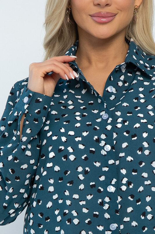 LT Collection Рубашка 538061 Б13474-16М изумрудный