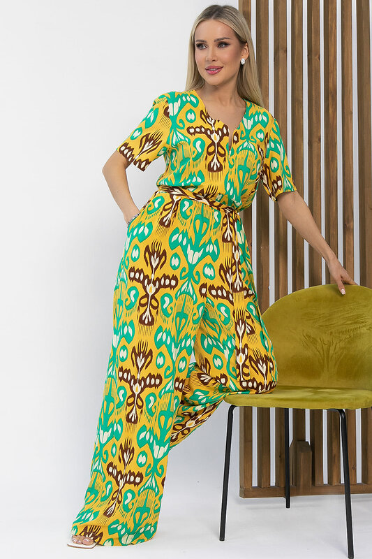 LT Collection Комбинезон 538125 К13614-7М желтый/зеленый