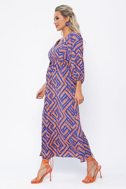 LT Collection Платье 538141 П13643-33М оранжевый/синий