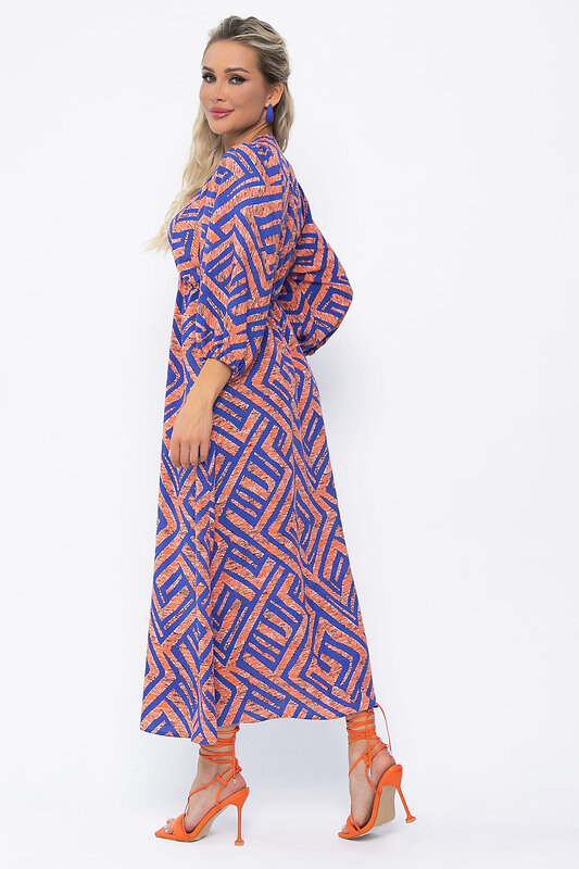 LT Collection Платье 538141 П13643-33М оранжевый/синий