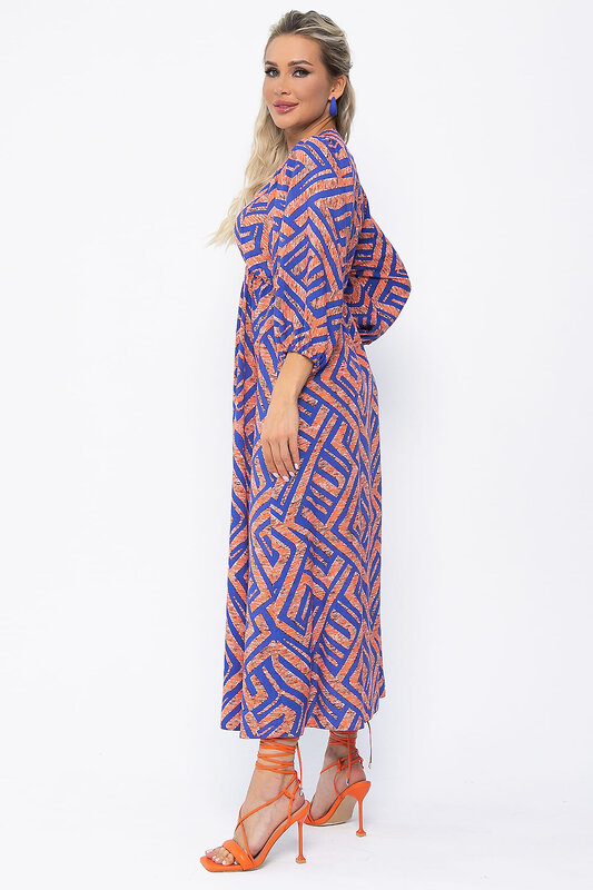 LT Collection Платье 538141 П13643-33М оранжевый/синий