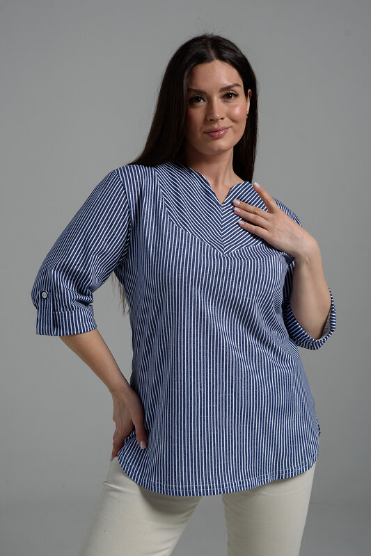 Натали Туника 538189 67164 полоса джинс