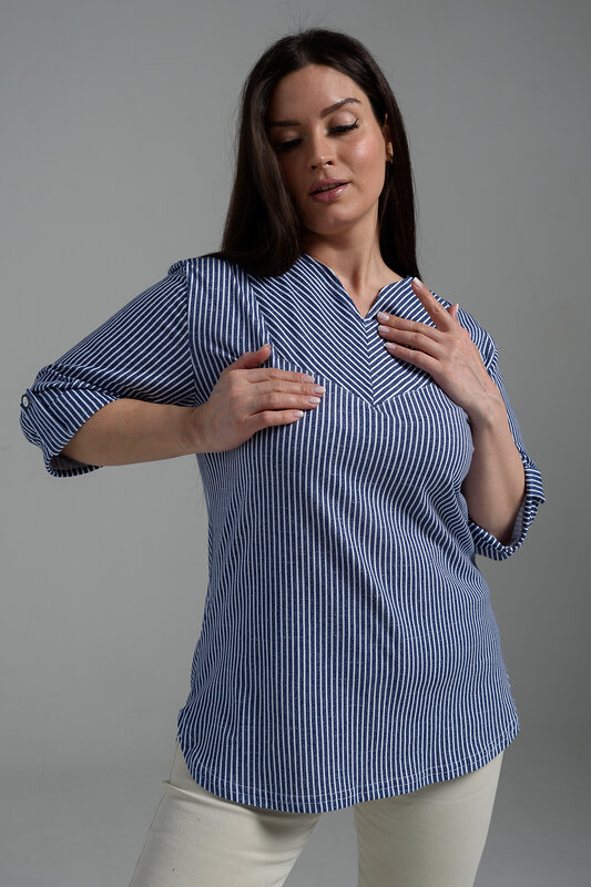 Натали Туника 538189 67164 полоса джинс