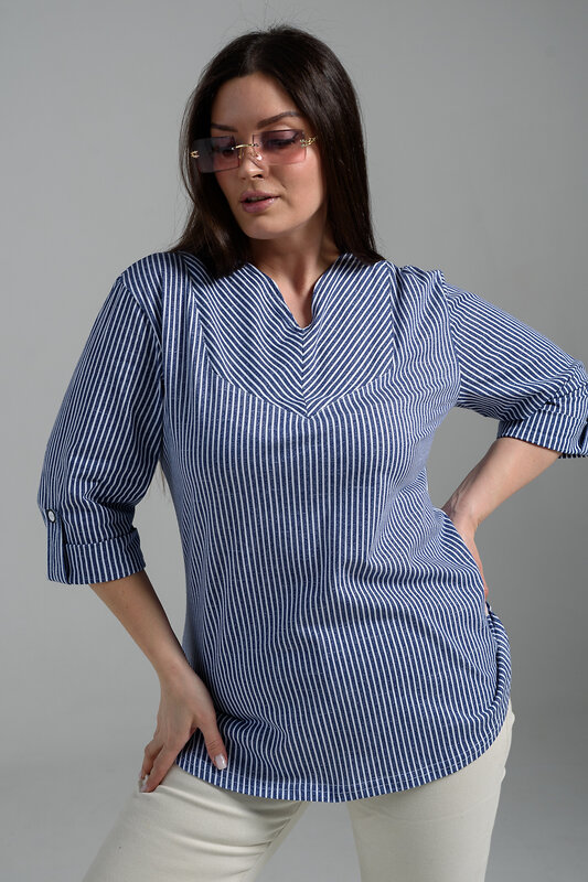 Натали Туника 538189 67164 полоса джинс
