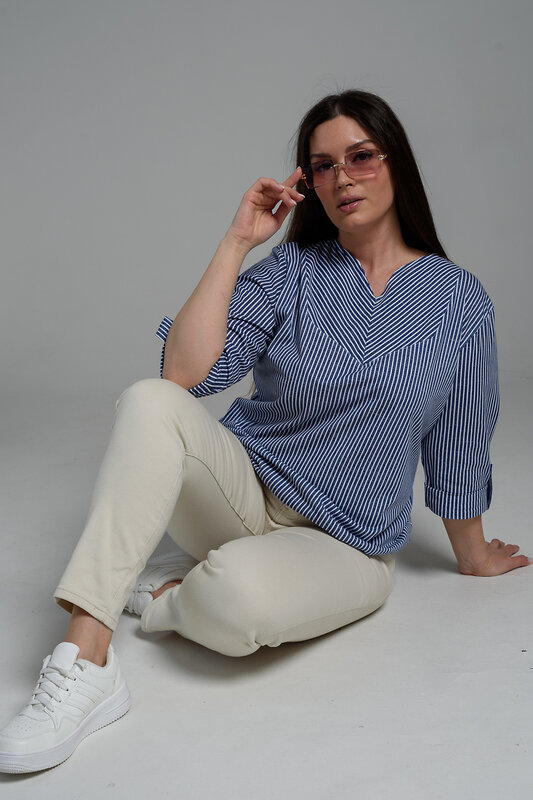 Натали Туника 538189 67164 полоса джинс