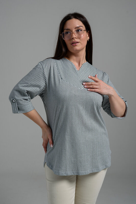 Натали Туника 538192 67164 полоса хаки