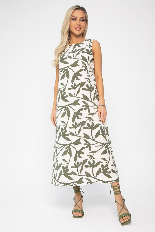 LT Collection Платье 538650 П13673-25М Молочный/хаки