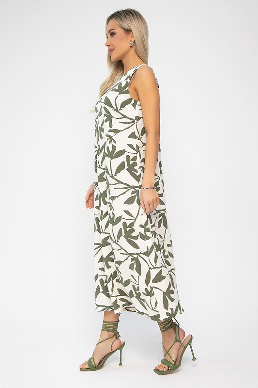 LT Collection Платье 538650 П13673-25М Молочный/хаки