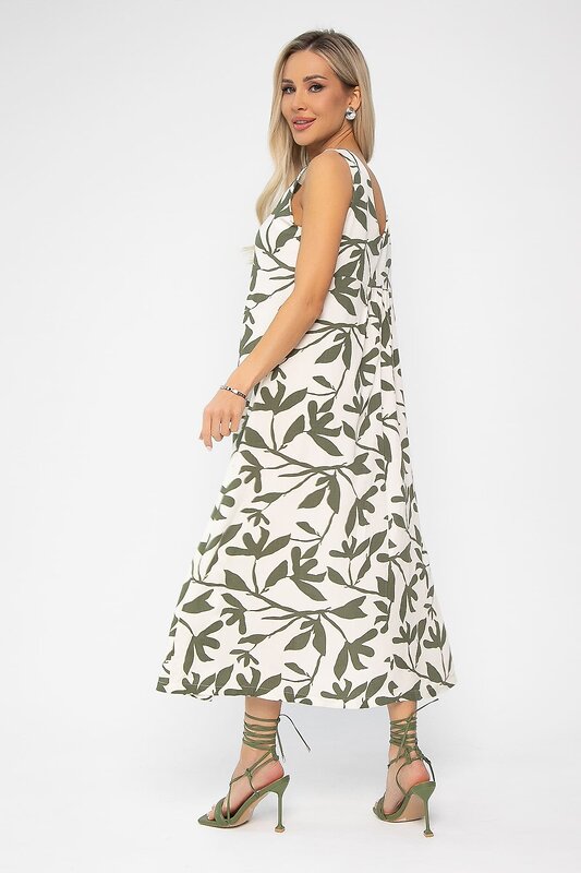 LT Collection Платье 538650 П13673-25М Молочный/хаки