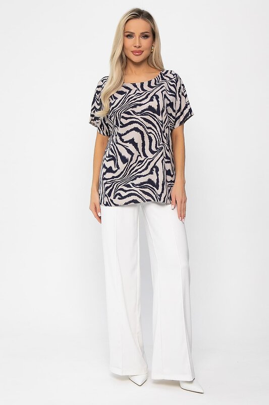 LT Collection Блуза 538659 Б13725-30М Синий/бежевый