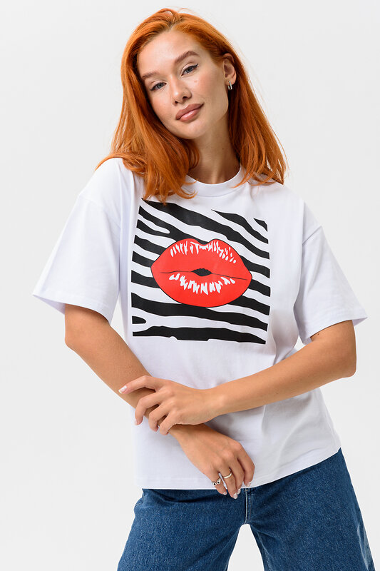 Натали Футболка 538746 8506 белый+губы