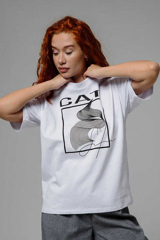 Натали Футболка 538750 8506 белый+CAT