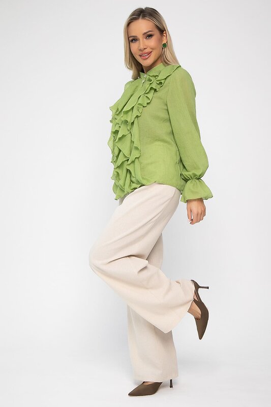 LT Collection Блуза 539414 Б13686-5М зеленый
