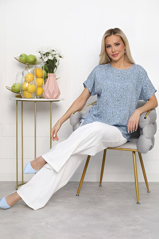 LT Collection Блуза 539465 Б13724-30М голубой