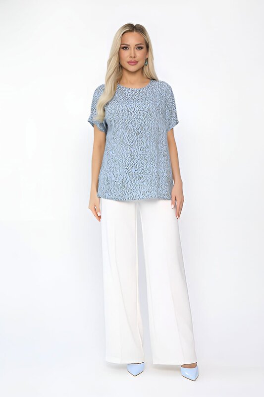 LT Collection Блуза 539465 Б13724-30М голубой