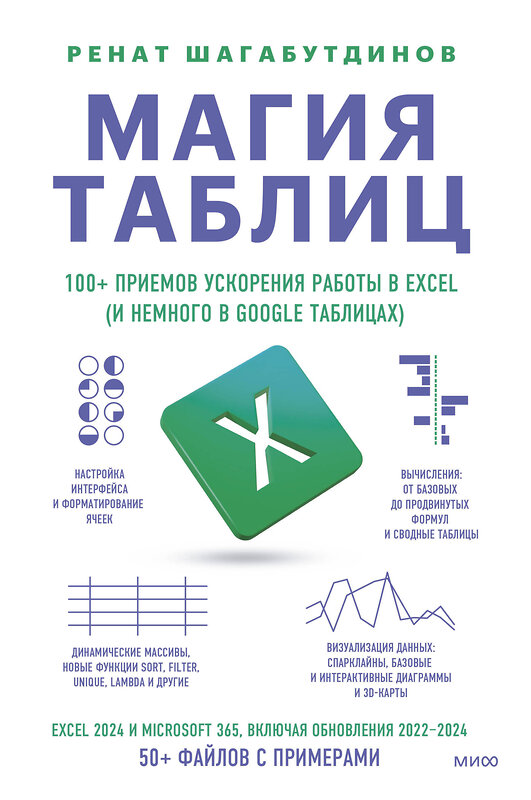 Эксмо Ренат Шагабутдинов "Магия таблиц. 100+ приемов ускорения работы в Excel (и немного в Google Таблицах)" 539607 978-5-00250-337-7