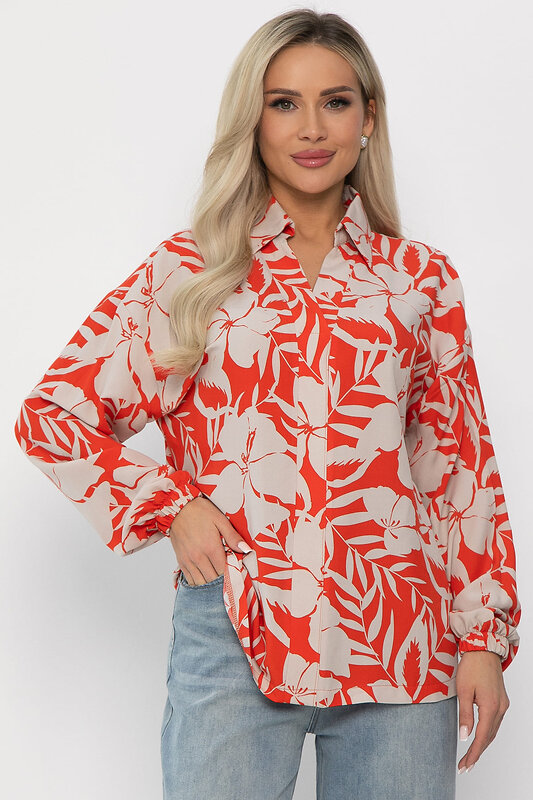 LT Collection Рубашка 541049 Б13761-25М оранжевый