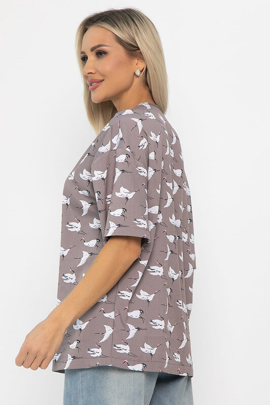 LT Collection Блуза 541056 Б13816-25М серо-бежевый