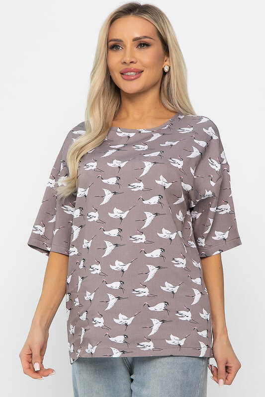 LT Collection Блуза 541056 Б13816-25М серо-бежевый