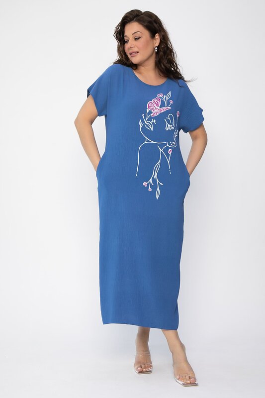 LT Collection Платье 541894 П13704-8М синий