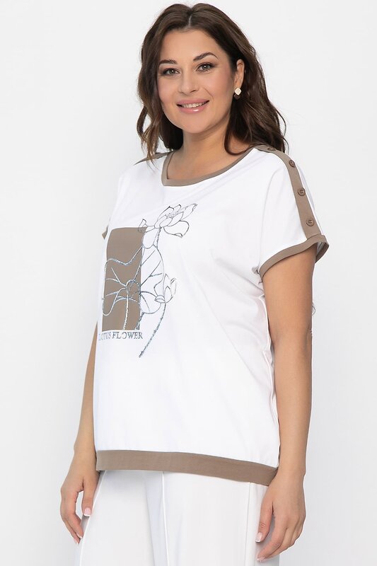 LT Collection Блуза 543030 Б13801-20М белый/коричневый