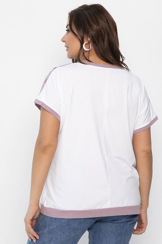 LT Collection Блуза 543032 Б13802-20М белый/сиреневый