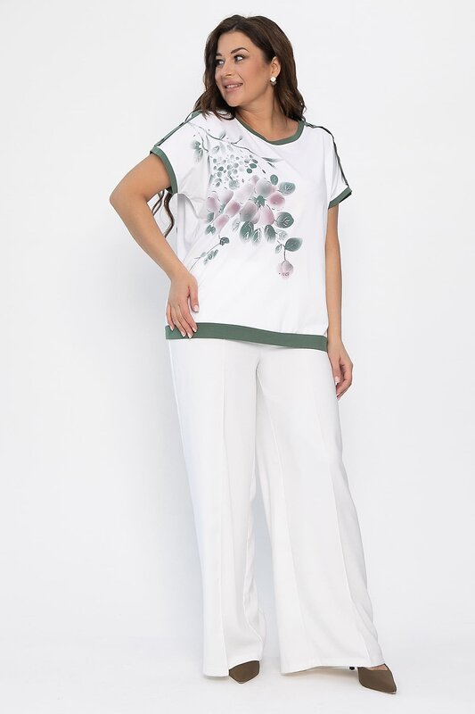LT Collection Блуза 543033 Б13805-20М Белый/зеленый