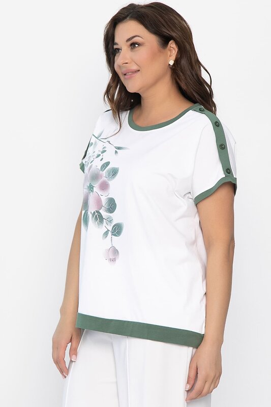 LT Collection Блуза 543033 Б13805-20М Белый/зеленый