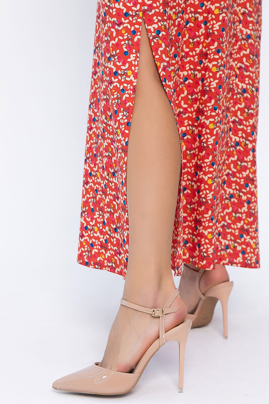 LT Collection Платье 543036 П13829-16М Красно-оранжевый