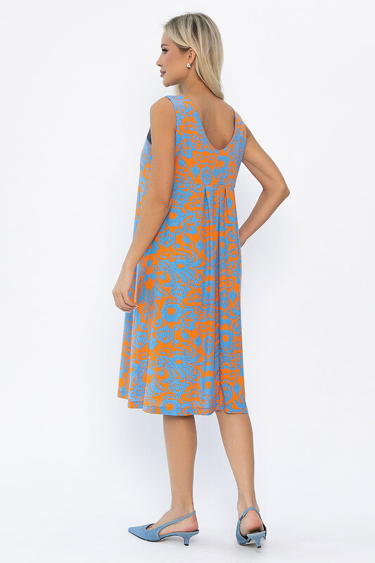 LT Collection Платье 543212 П13857-25М оранжевый/голубой