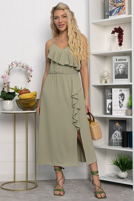 LT Collection Сарафан 543222 П13870-7М оливковый