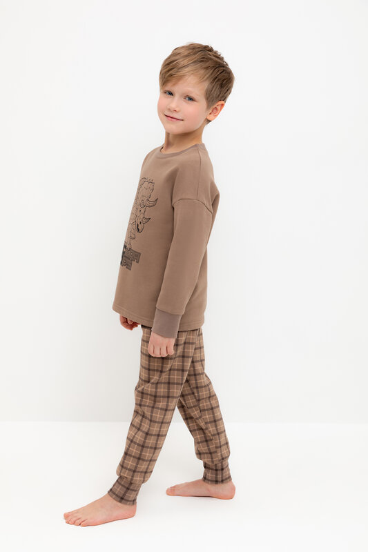 CROCKID Пижама 543695 К 1567 сосновая кора, праздничная клетка