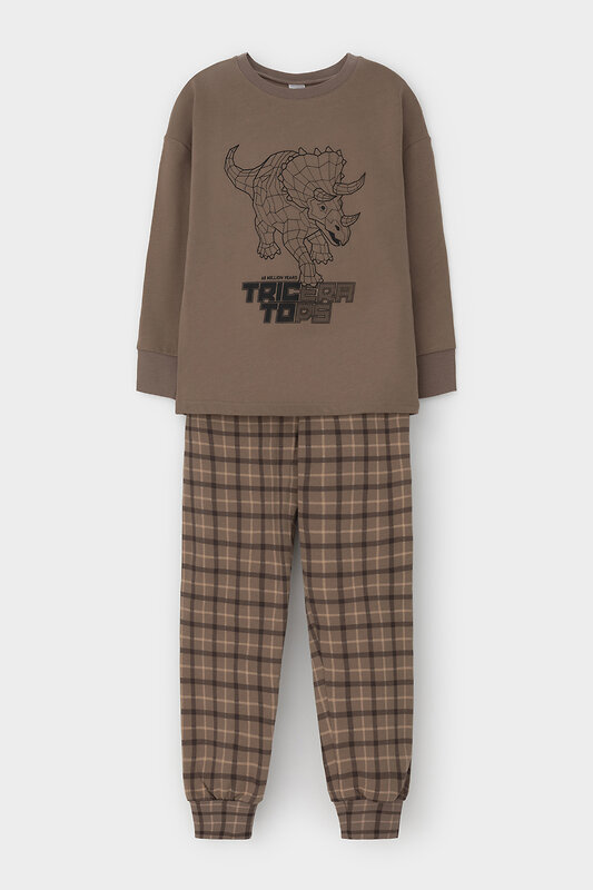 CROCKID Пижама 543695 К 1567 сосновая кора, праздничная клетка