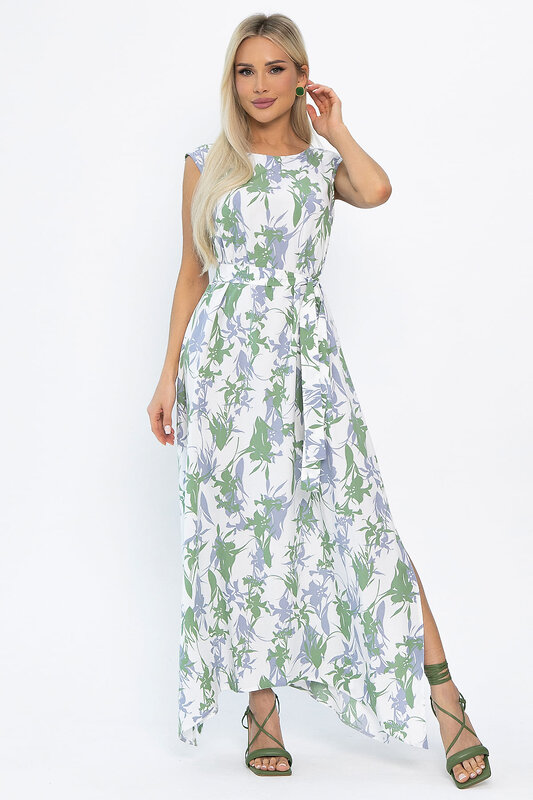LT Collection Платье 543729 П13922-4М белый/зеленый