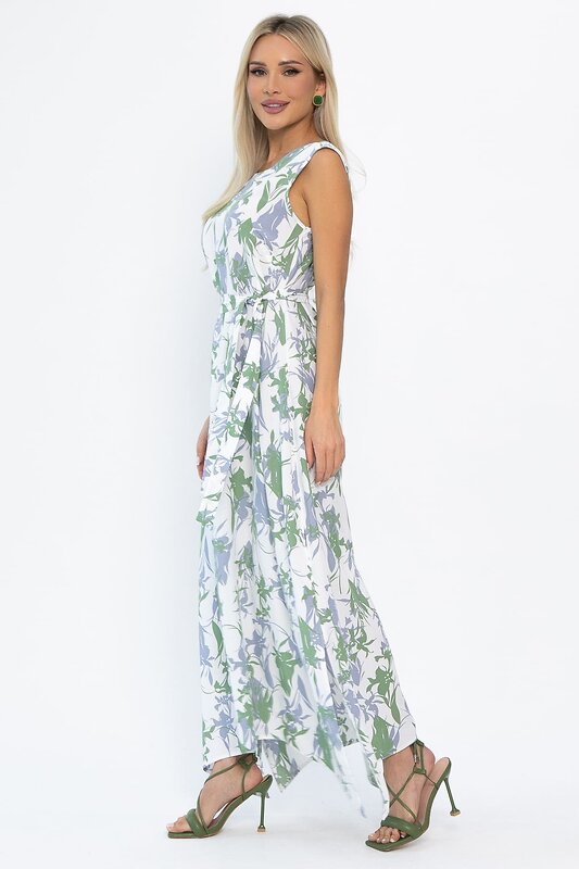 LT Collection Платье 543729 П13922-4М белый/зеленый