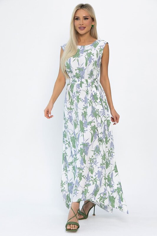 LT Collection Платье 543729 П13922-4М белый/зеленый