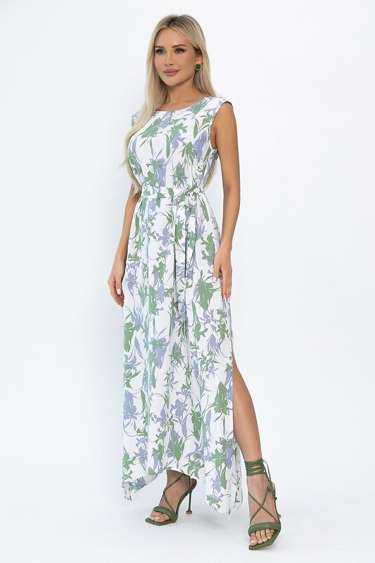 LT Collection Платье 543729 П13922-4М белый/зеленый