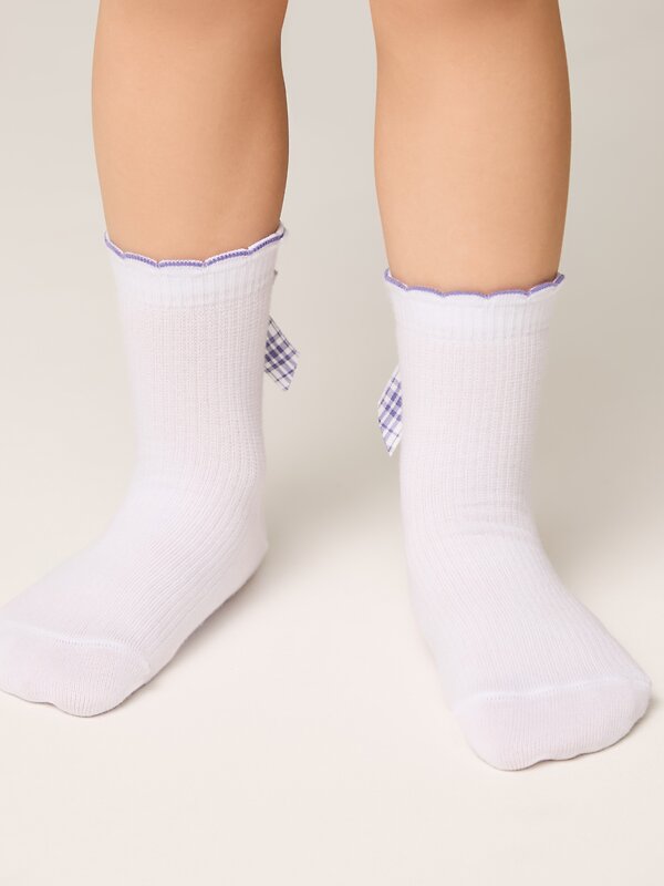 CONTE-KIDS Носки 543761 TIP-TOP (декор, бантики) 24С-179СП белый-сиреневый
