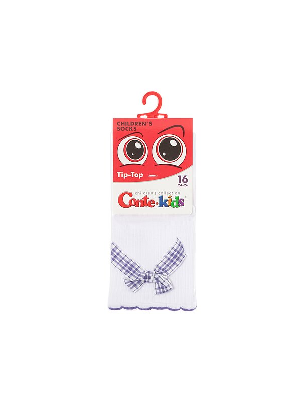 CONTE-KIDS Носки 543761 TIP-TOP (декор, бантики) 24С-179СП белый-сиреневый