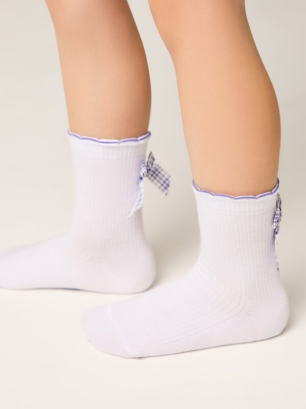 CONTE-KIDS Носки 543761 TIP-TOP (декор, бантики) 24С-179СП белый-сиреневый